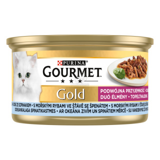Gourmet Gold Duó élmény- tengeri hal spenótos szószban 85g