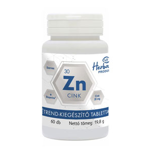 HerbalProdukt Szerves Cink 20mg étrend-kiegészítő tabletta